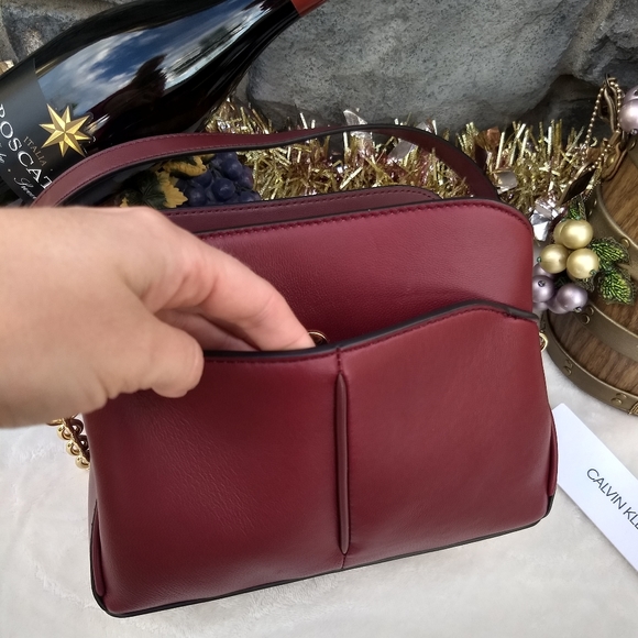 Calvin Klein Bags Calvin Klein Merlot Jenni Positano Leather Bag